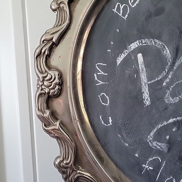 Vintage Chalk Board Menu Board Silverplate Tray Platter 22" x 17" w hanger - Picture 14 of 14